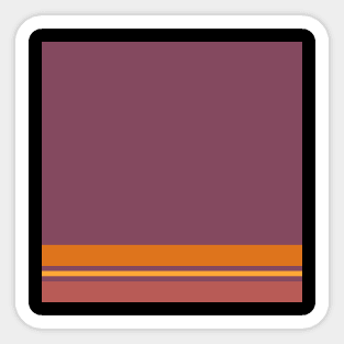 A fabulous recipe of Old Heliotrope, Deep Ruby, Dark Salmon, Brownish Orange and Mango stripes. - Sociable Stripes Sticker